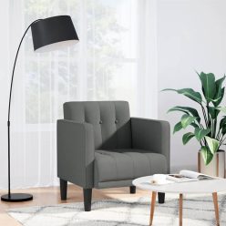 Sötétszürke szövet kanapészék karfás szék 53 cm
