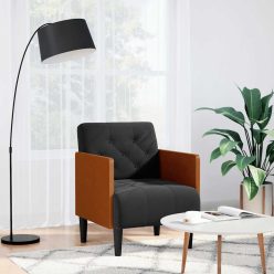 Fekete bársony kanapészék karfás szék 55 cm