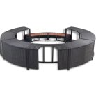 Fekete polyrattan jakuzzi-keret