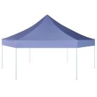 Sötétkék összecsukható hatszög alakú pop-up pavilon 3,6 x 3,1 m