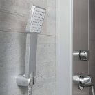SCHÜTTE TAHITI rozsdamentes acél zuhanypanel egykaros keverőcsappal