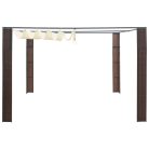 Barna és krémszínű polyrattan pavilon tetővel 300x300x200 cm