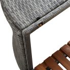 Szürke négyszög alakú polyrattan pezsgőfürdőkeret 268x268x55 cm