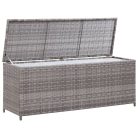 Szürke polyrattan kerti tárolóláda 150 x 50 x 60 cm