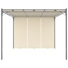 Krémszínű kerti pavilon oldalfüggönnyel 4 x 3 x 2,25 m