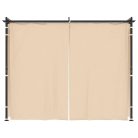 Krémszínű acél pavilon függönyökkel 3 x 3 m