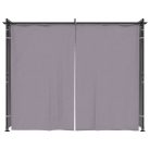 Antracitszürke acélpavilon függönyökkel 3 x 3 m