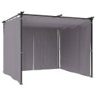 Antracitszürke acélpavilon függönyökkel 3 x 3 m