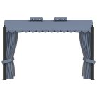 Antracitszürke acélpavilon függönyökkel 3 x 4 m