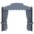 Antracitszürke acélpavilon függönyökkel 3 x 4 m
