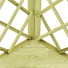 Impregnált fenyőfa kerti sarokpergola 130 x 130 x 197 cm