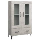 Betonszürke szerelt fa magasszekrény 70 x 31 x 115 cm
