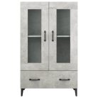 Betonszürke szerelt fa magasszekrény 70 x 31 x 115 cm