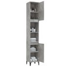Betonszürke szerelt fa fürdőszobaszekrény 30 x 30 x 190 cm