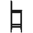 2 db fekete tömör fenyőfa bárszék 40 x 41,5 x 112 cm