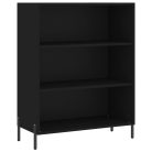 Fekete szerelt fa polcos szekrény 69,5 x 32,5 x 90 cm