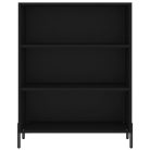 Fekete szerelt fa polcos szekrény 69,5 x 32,5 x 90 cm