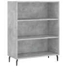 Betonszürke szerelt fa polcos szekrény 69,5 x 32,5 x 90 cm