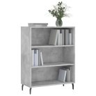 Betonszürke szerelt fa polcos szekrény 69,5 x 32,5 x 90 cm