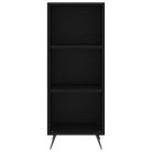 Fekete szerelt fa polcos szekrény 34,5 x 32,5 x 90 cm