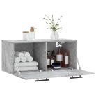 Betonszürke szerelt fa faliszekrény 80 x 36,5 x 35 cm