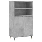 Betonszürke szerelt fa magasszekrény 60 x 36 x 110 cm