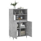 Betonszürke szerelt fa magasszekrény 60 x 36 x 110 cm