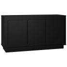 Fekete szerelt fa tálalószekrény 102x35x55 cm