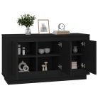 Fekete szerelt fa tálalószekrény 102x35x55 cm