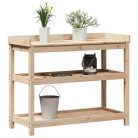 Tömör fenyőfa ültetőasztal polcokkal 108 x 45 x 86,5 cm