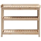 Tömör fenyőfa ültetőasztal polcokkal 108 x 45 x 86,5 cm