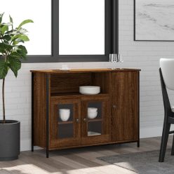   Barna tölgy színű szerelt fa tálalószekrény 100 x 35 x 75 cm