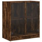 Füstös tölgy színű kisszekrény üvegajtókkal 68 x 37 x 75,5 cm