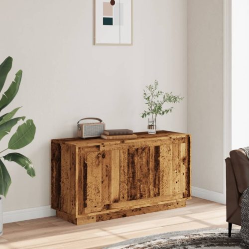 Antik fa színű szerelt fa tálalószekrény 102 x 35 x 55 cm