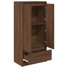 Barna tölgy szerelt fa szekrény fiókkal 55,5x34x119,5 cm