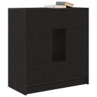 Fekete tölgy komód fiókokkal és ajtókkal 70,5x34x74,5 cm