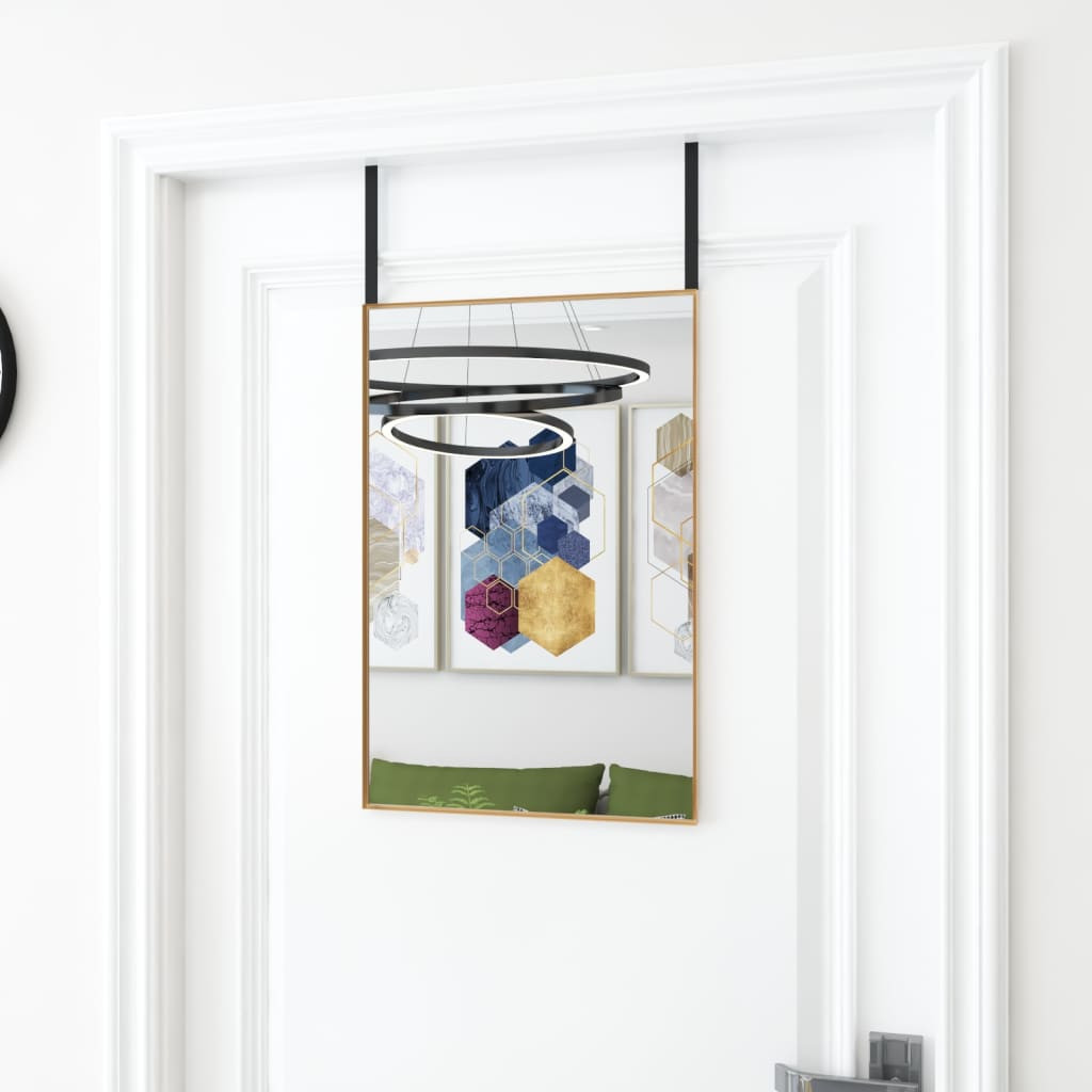 Arany üveg és alumínium ajtótükör 40x60 cm