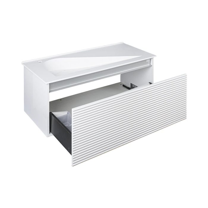 TMP TROYA100 fali fürdőszobabútor - Akrivit öntött műmárvány mosdóval - 100 x 48,5 cm