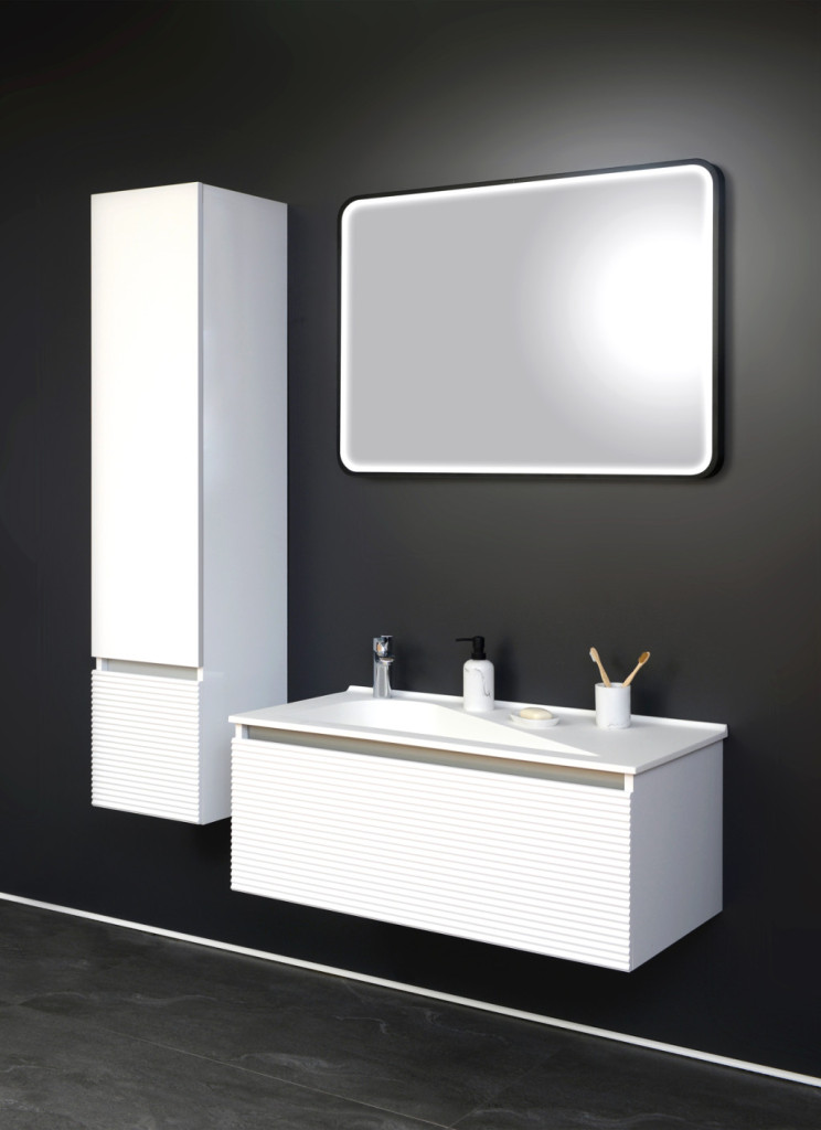 TMP TROYA100 fali fürdőszobabútor - Akrivit öntött műmárvány mosdóval - 100 x 48,5 cm - Image 9