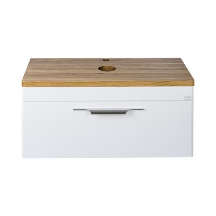 TMP MOON 90 cm fehér - natúr dió - fali fürdőszobabútor - mosdó nélkül - Top Counter mosdókhoz