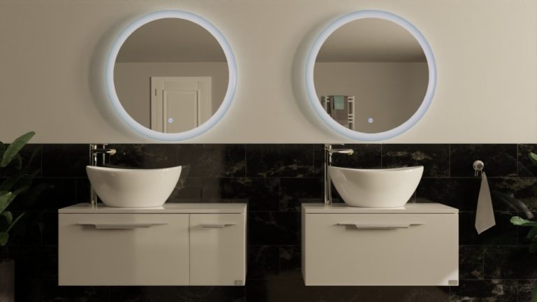 TMP LUX Touch fürdőszobai tükör - KEREK - LED világítással - érintő kapcsolóval - Ø 80 cm - Image 3