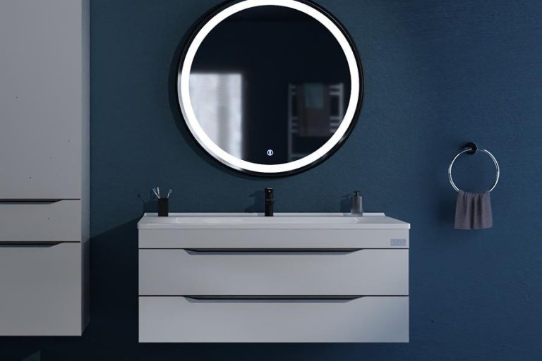 TMP VOX 100 FEHÉR fali fürdőszobabútor - öntött műmárvány mosdóval - 100 cm - Image 6