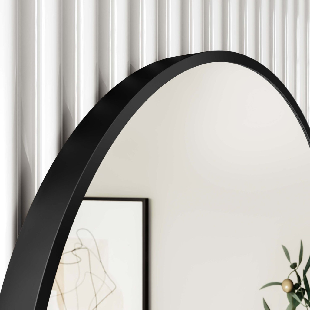 TMP IRON fürdőszobai tükör - FEKETE keret - kerek - 80 cm - Image 4
