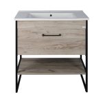TMP IRON 85 álló fürdőszobabútor - Sanovit ATRIA 9085 porcelán mosdóval - 85 x 45,5cm