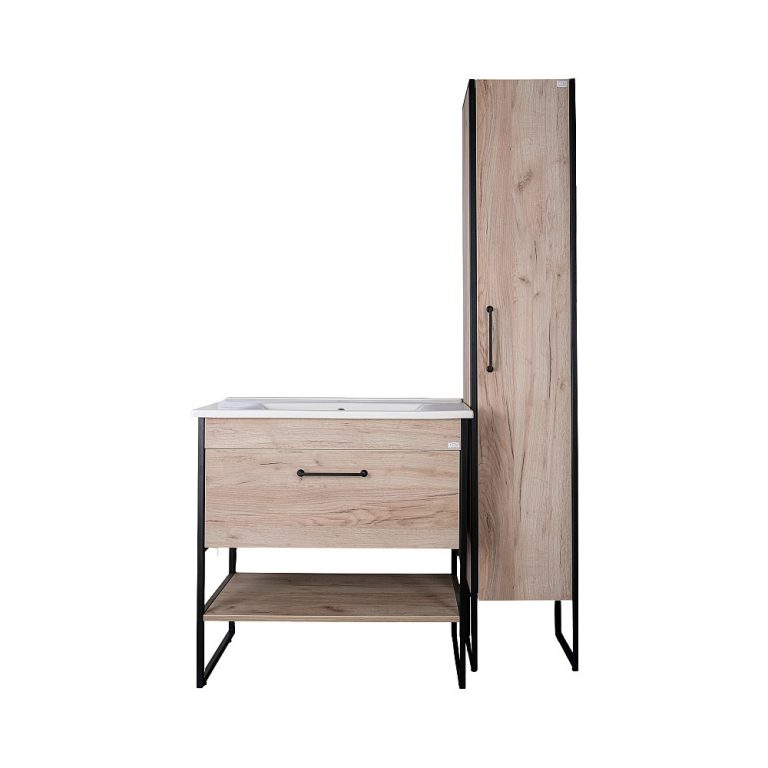TMP IRON 85 álló fürdőszobabútor - Sanovit ATRIA 9085 porcelán mosdóval - 85 x 45,5cm - Image 4