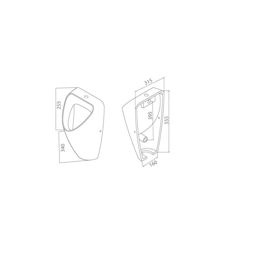 CeraStyle CITY - PISZOÁR - porcelán - HÁTSÓ vízbekötésű - szifonnal - 55 cm x 32 cm - Image 6