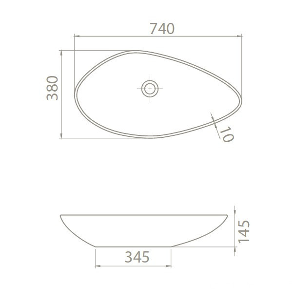 CeraStyle OLIVE - PULTRA ültethető - Top Counter - porcelán mosdó - 75 x 38 cm - Image 10