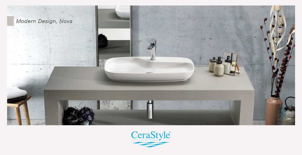 CeraStyle NOVA - PULTRA ültethető - Top Counter - porcelán mosdó - 70 x 43 cm - Image 4