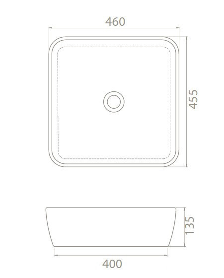 CeraStyle ONE - PULTRA ültethető - Top Counter - porcelán mosdó - - 46 x 46 cm - Image 5