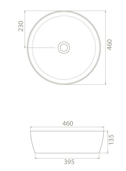 CeraStyle ONE - PULTRA ültethető - Top Counter - porcelán mosdó - O - Ø 46 cm - Image 5